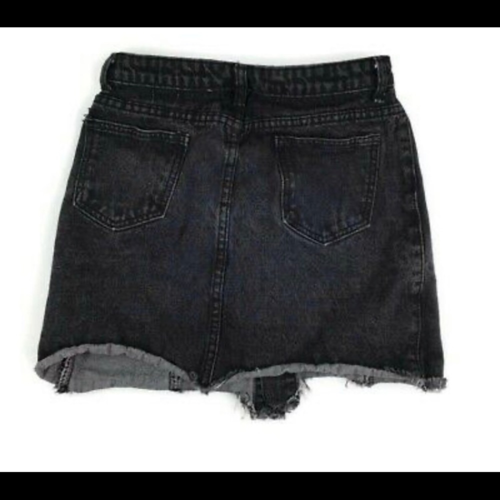 Sadie and Sage frayed Black Cotton Jean skirt sz S - Picture 3 of 5